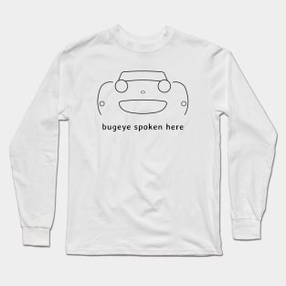 Austin Healey Sprite 1960s British classic car "bugeye spoken here" black Long Sleeve T-Shirt